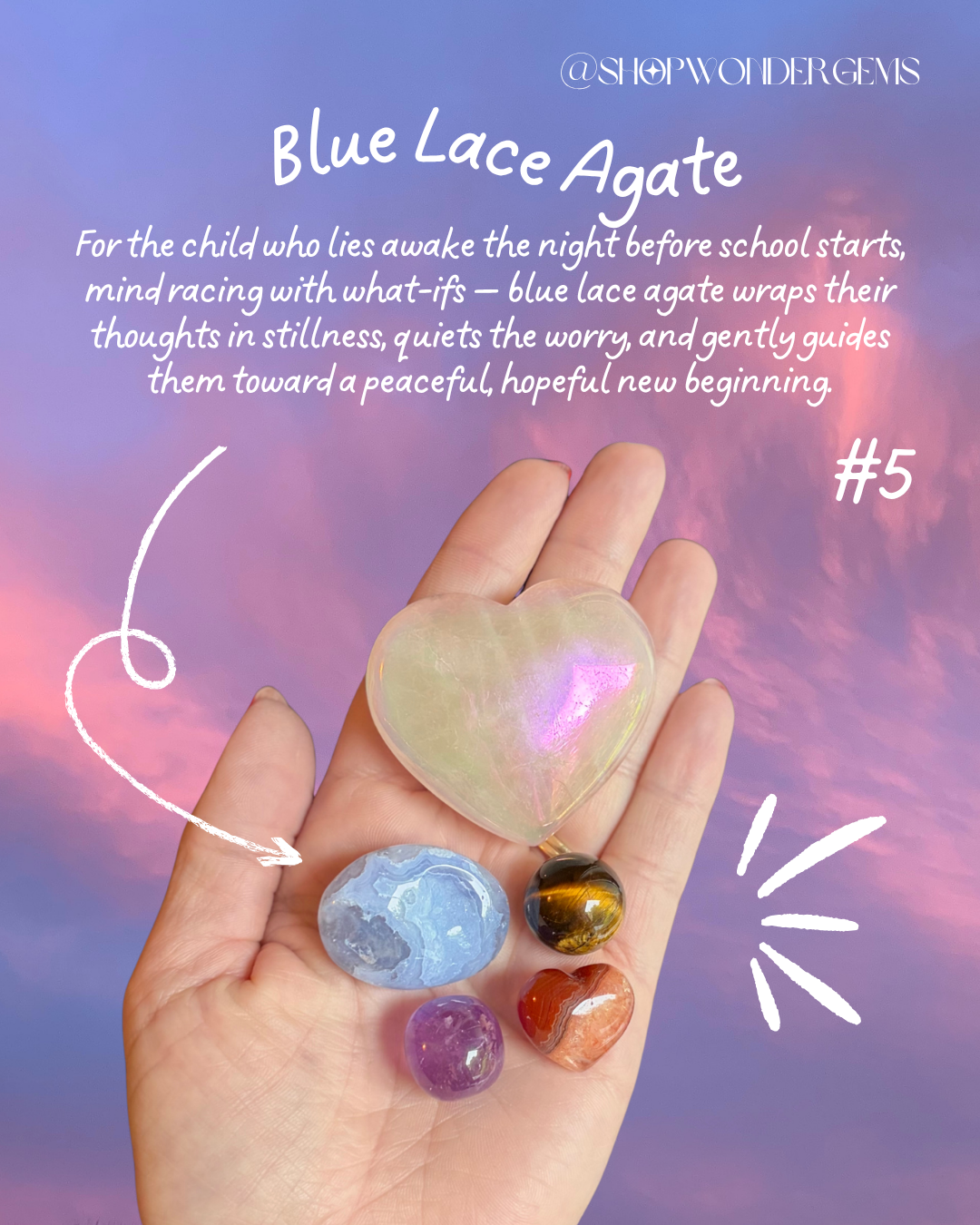Back to School Crystal Kit - Anxiety Nervous Courage Crystal Kit