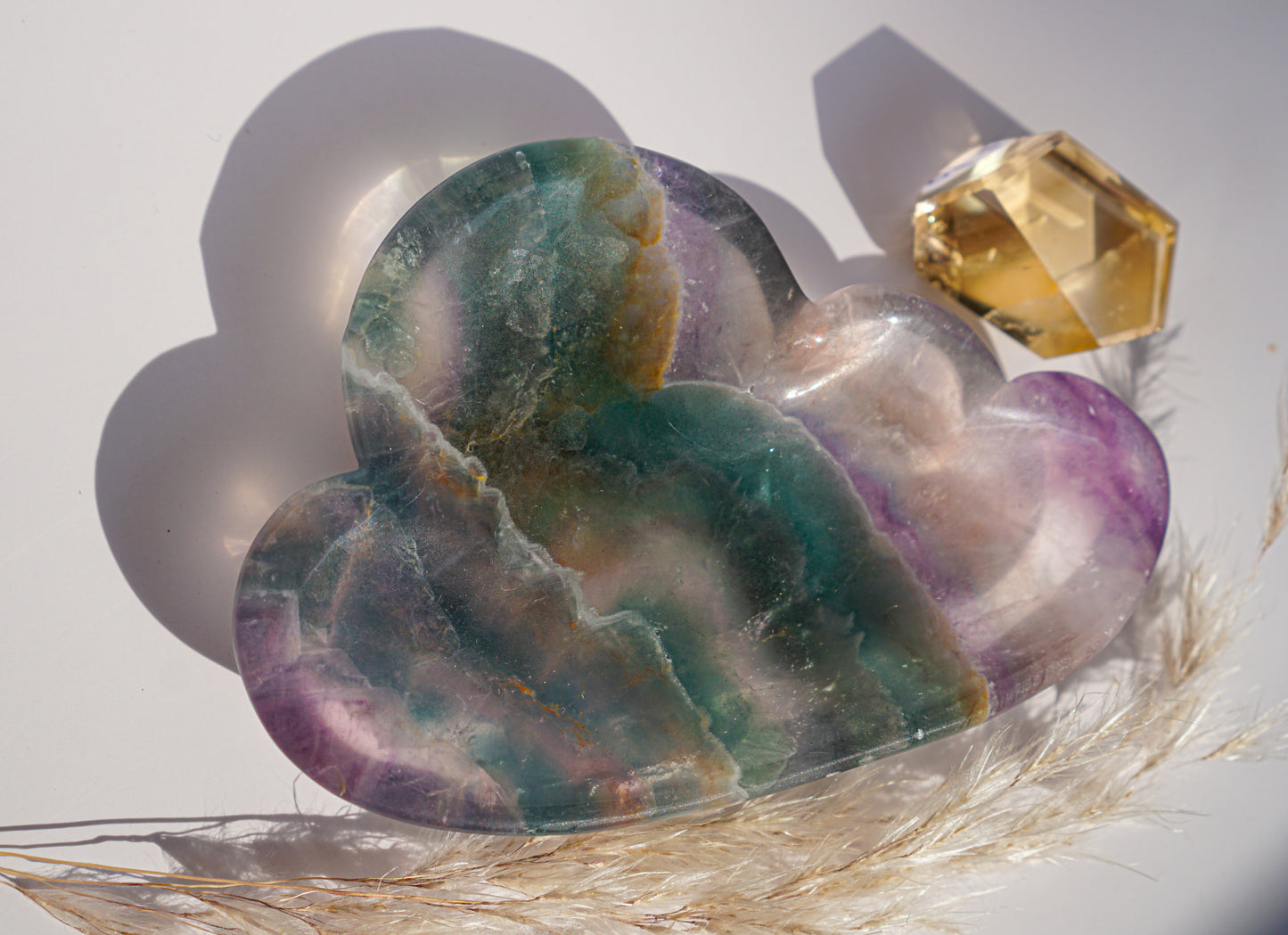 Rainbow Fluorite Cloud Dish | Teal & Plum | Wonder Gems