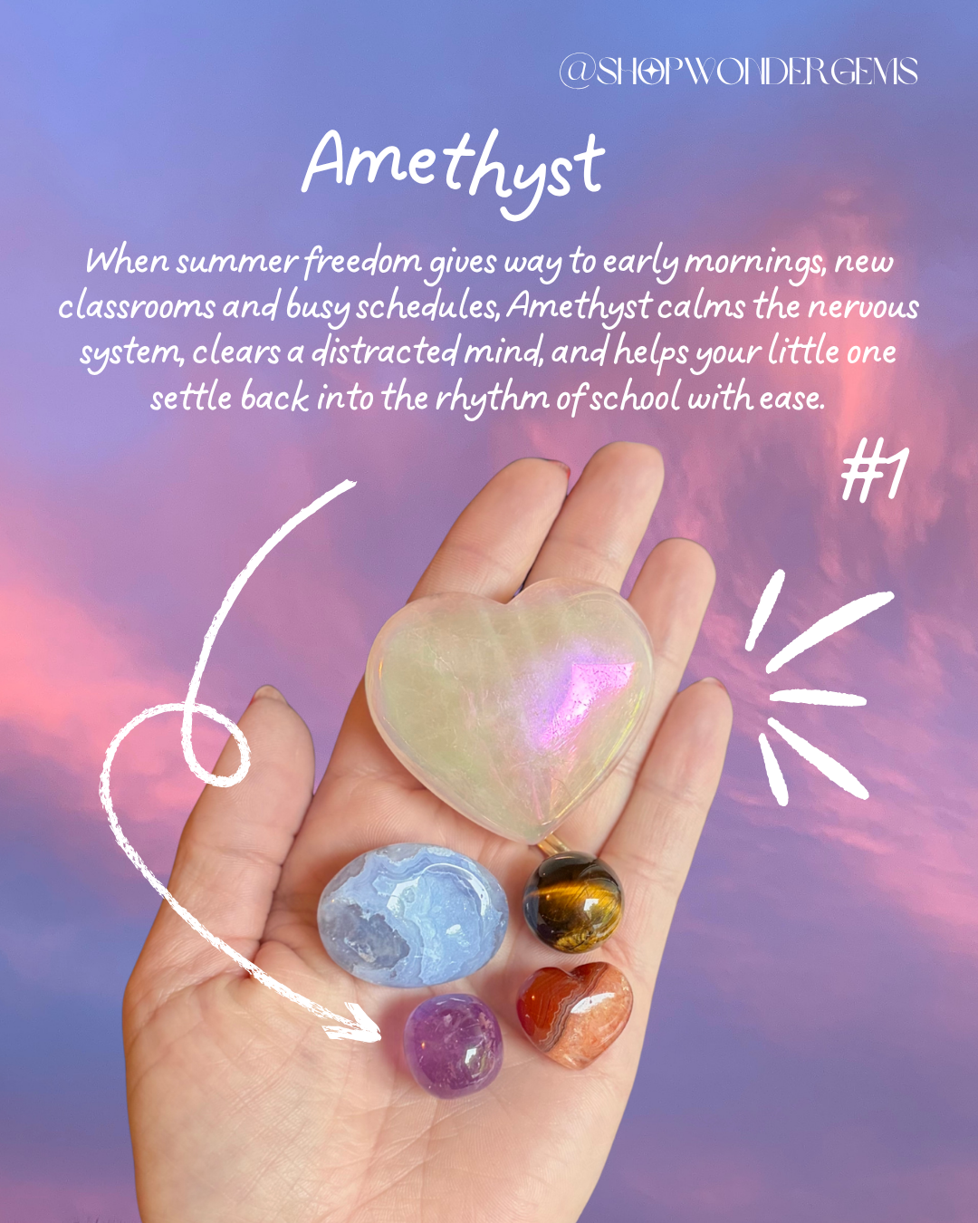 Back to School Crystal Kit - Anxiety Nervous Courage Crystal Kit