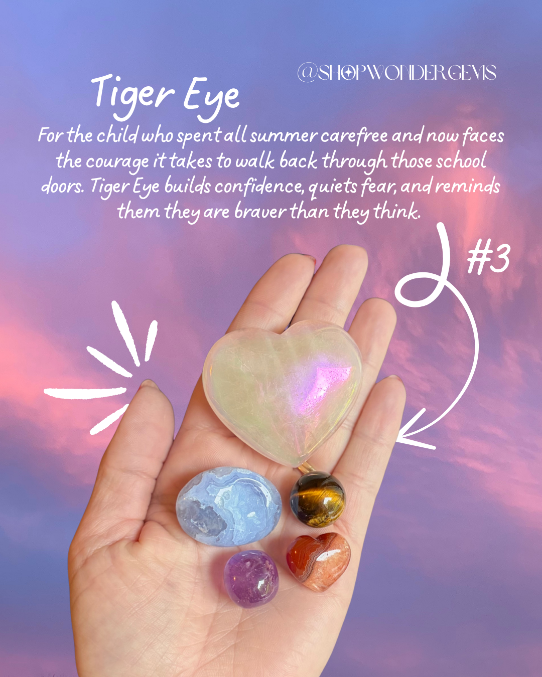 Back to School Crystal Kit - Anxiety Nervous Courage Crystal Kit
