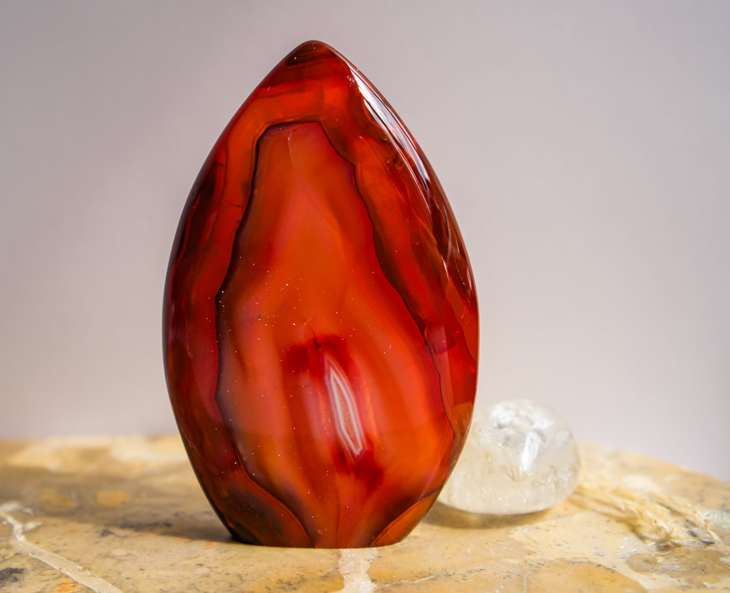 Carnelian Freeform Flame Crystal — Polished Stone | Wonder Gems
