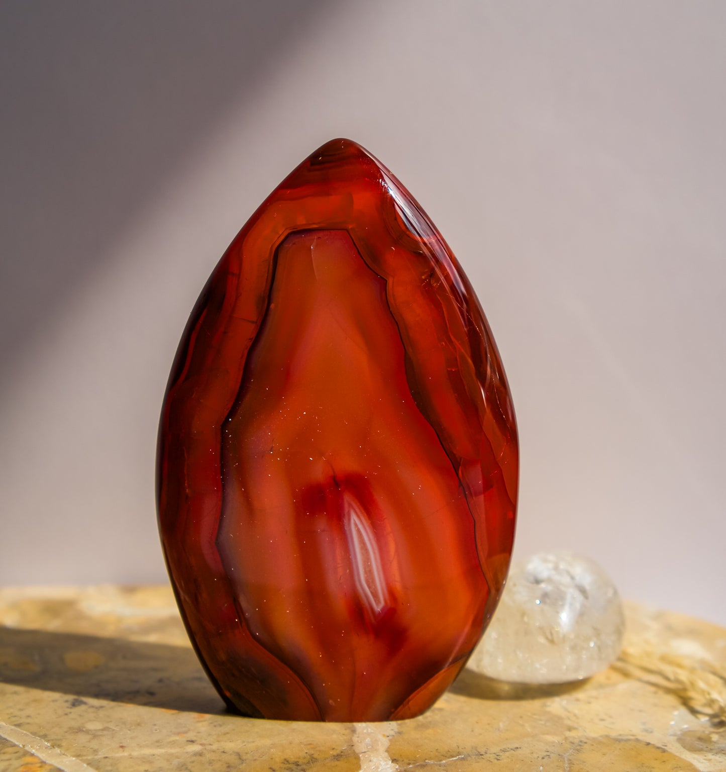 Carnelian Freeform Flame Crystal — Polished Stone | Wonder Gems