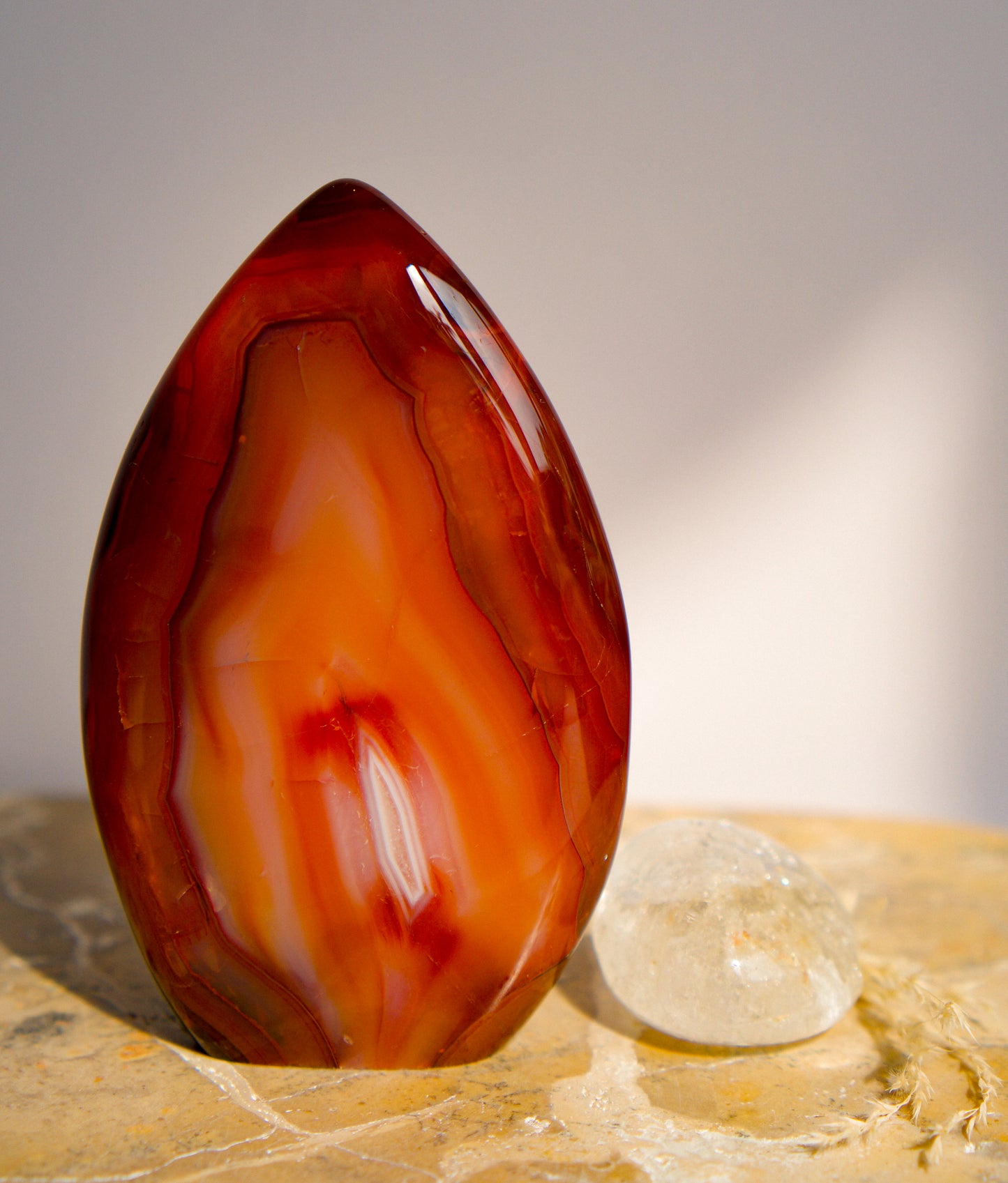 Carnelian Freeform Flame Crystal — Polished Stone | Wonder Gems