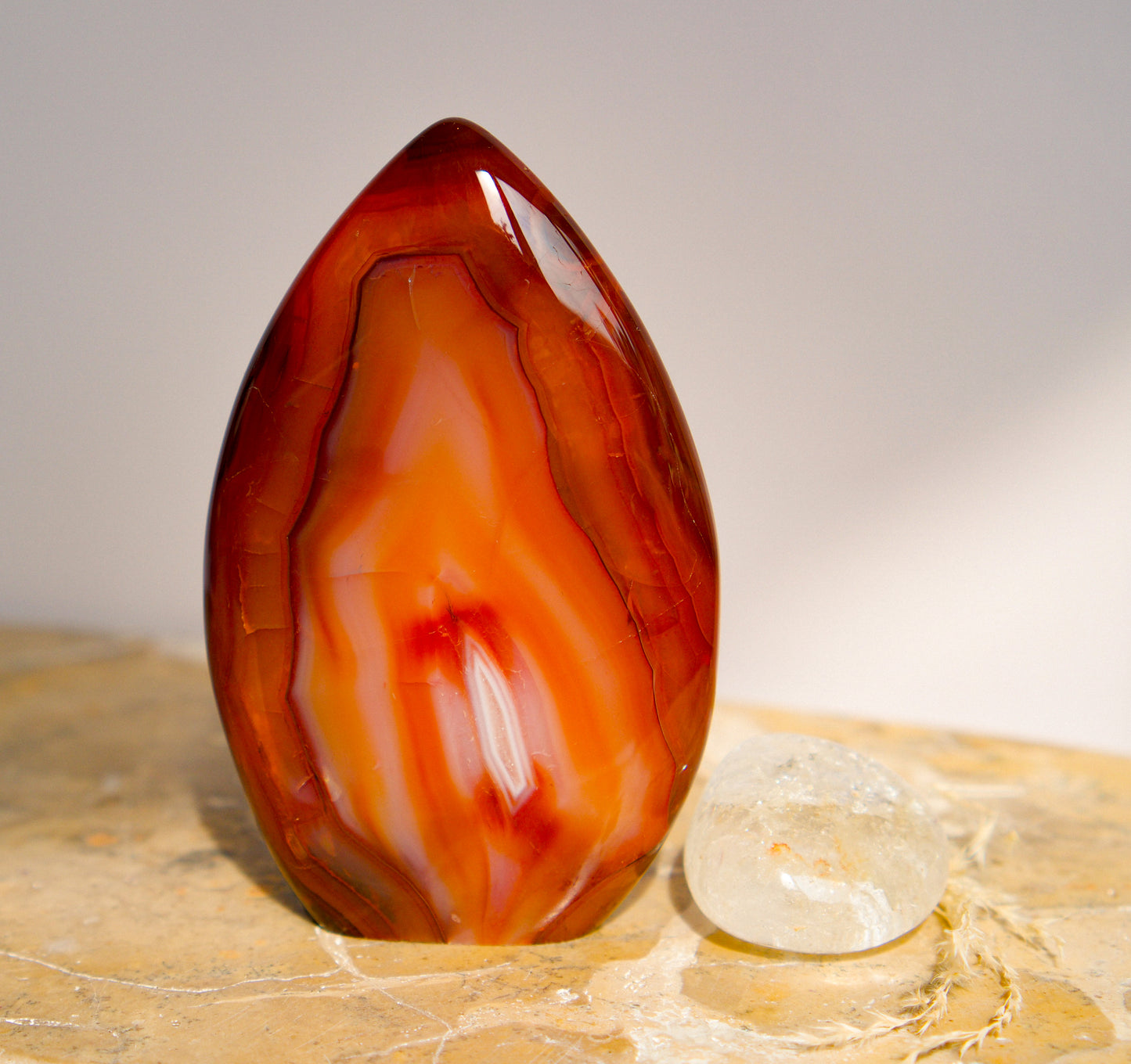 Carnelian Freeform Flame Crystal — Polished Stone | Wonder Gems
