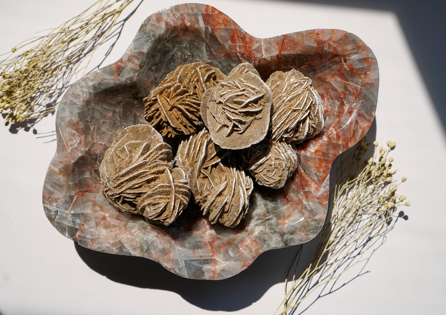 Blue Calcite Hematite Bowl | Hand Carved Crystal Decor | Wonder Gems