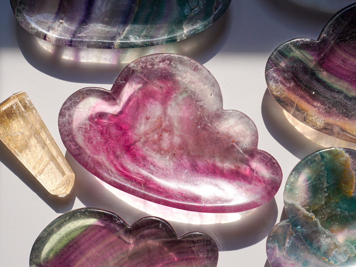 Rainbow Fluorite Cloud Dish | Purple | Wonder Gems