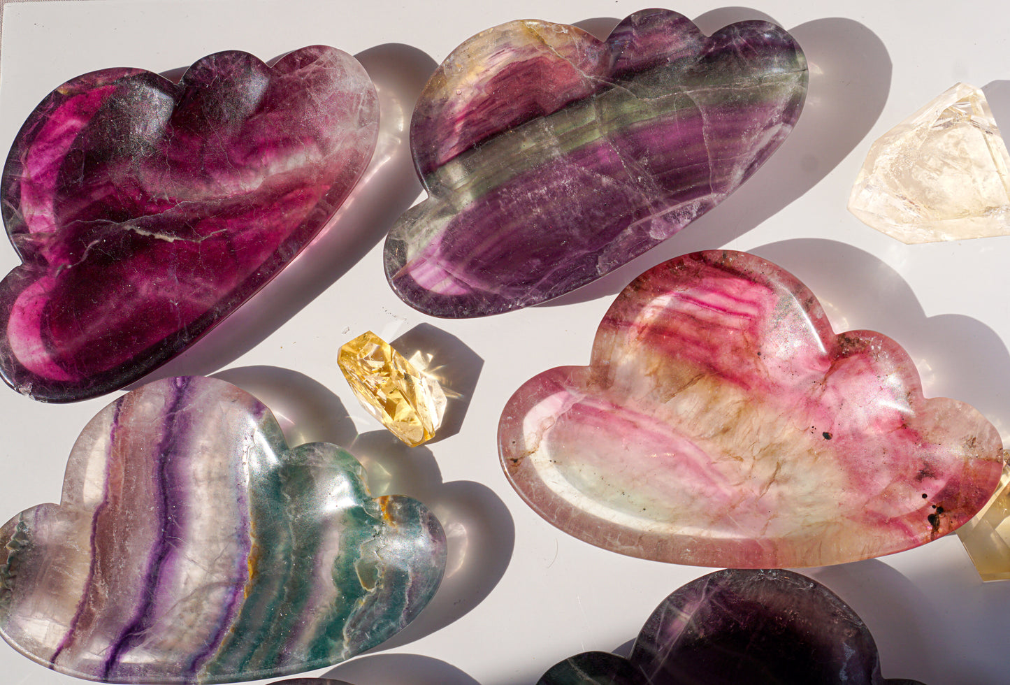Rainbow Fluorite Cloud Dish | Green & Purple | Wonder Gems