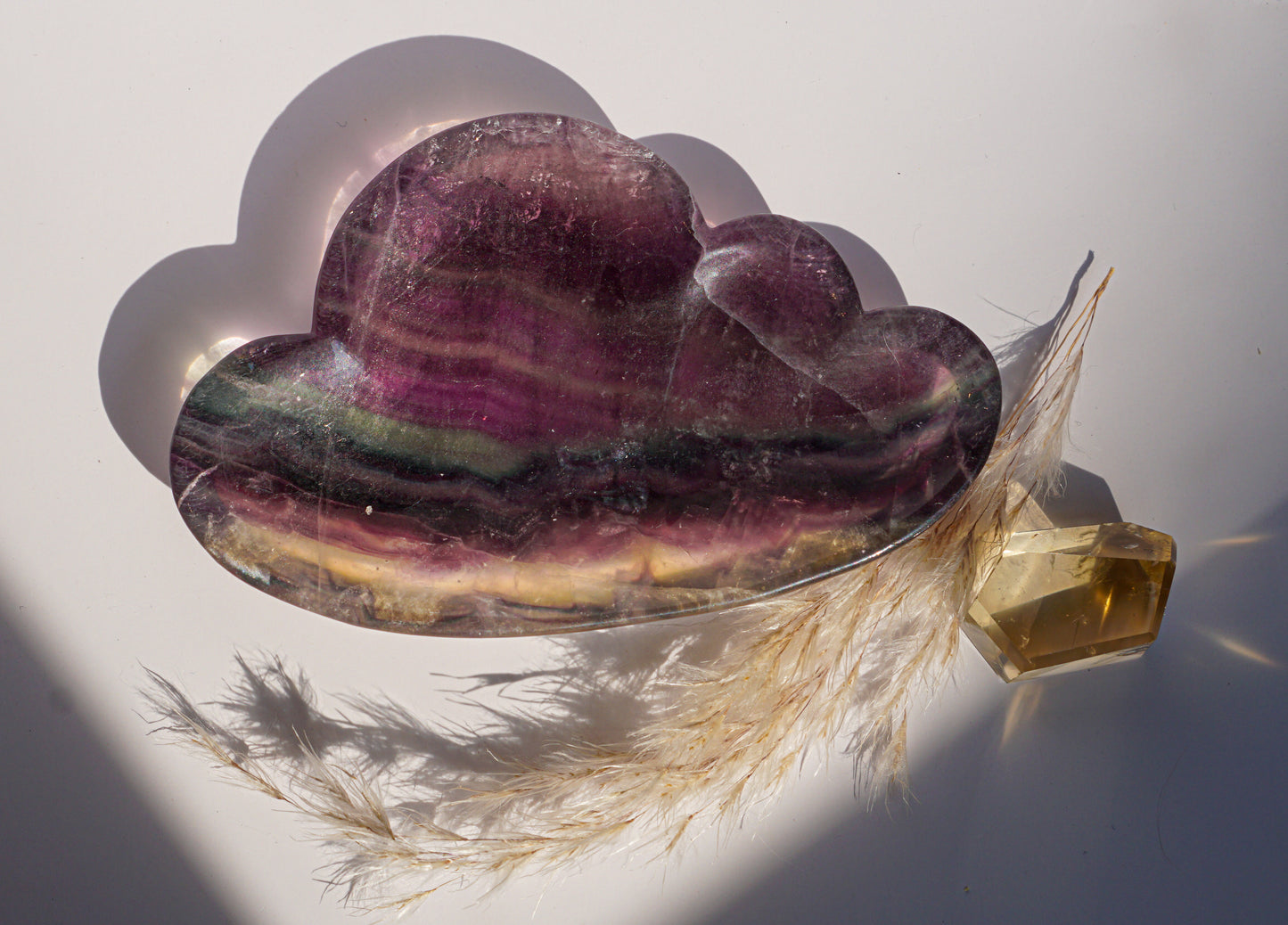Rainbow Fluorite Cloud Dish | Purple & Min | Wonder Gems