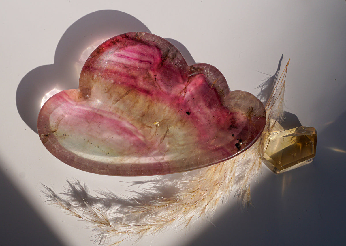 Rainbow Fluorite Cloud Dish | Green & Purple | Wonder Gems