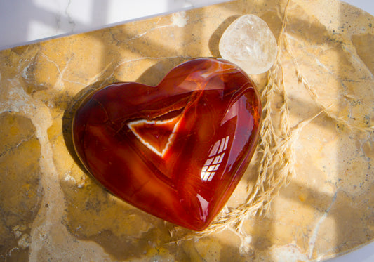 Carnelian Agate Polished Heart