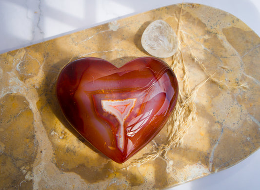 Carnelian Agate Polished Heart