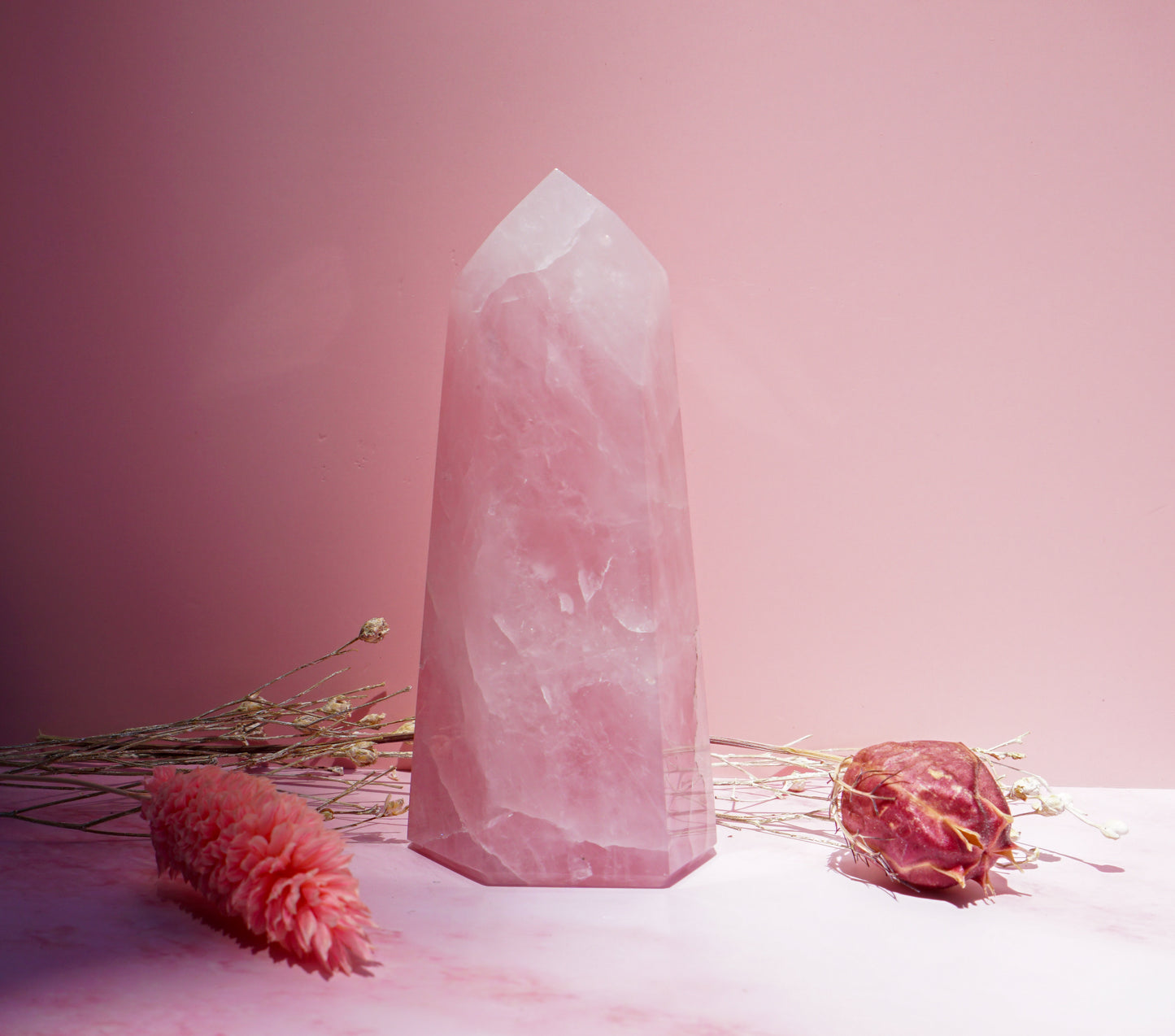 Rose Quartz Tower - Hand Polished | Wonder Gems