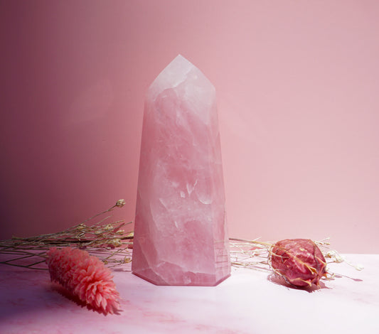 Rose Quartz Tower - Hand Polished | Wonder Gems