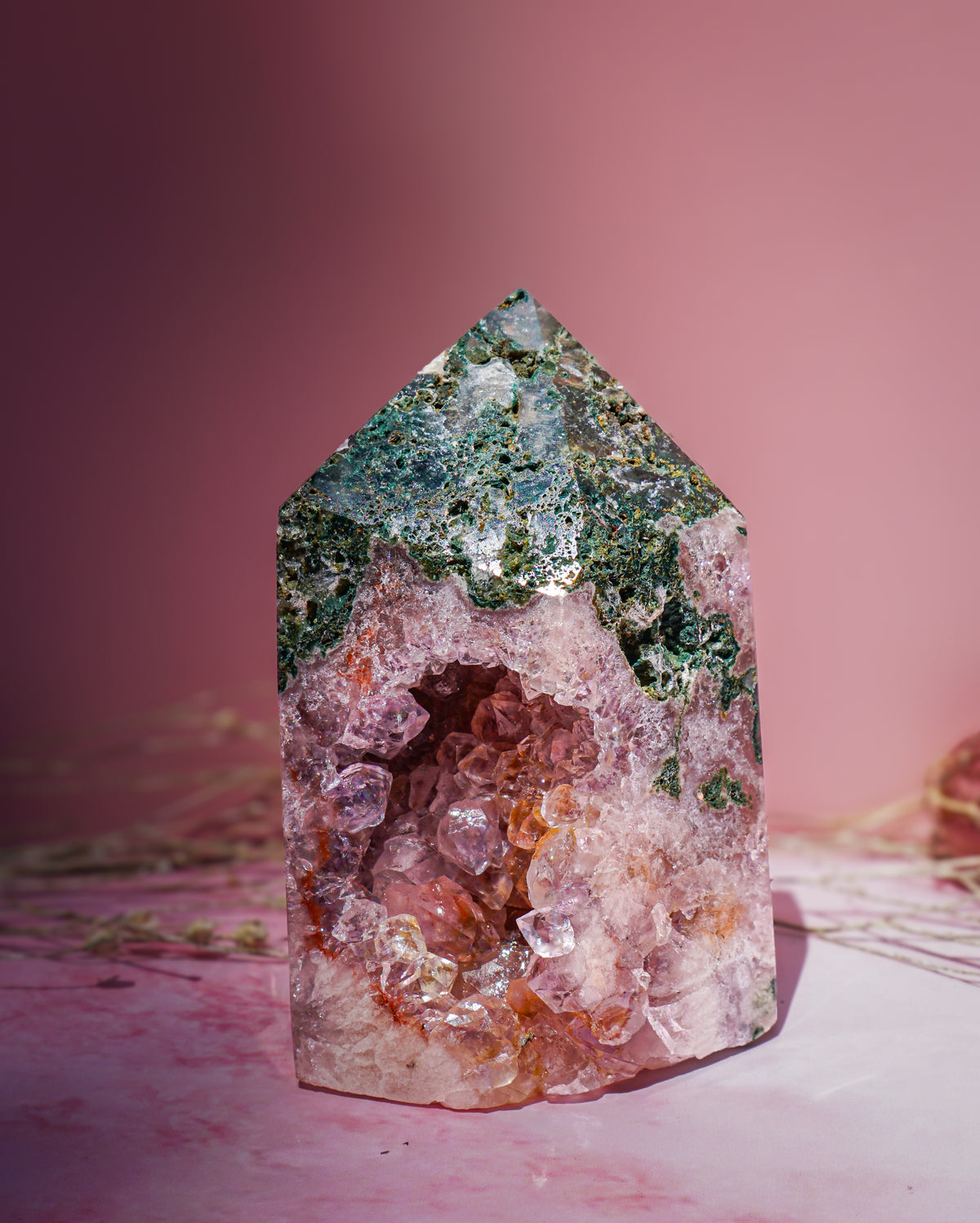 Pink Amethyst Crystal Tower - Natural Heart Chakra Stone